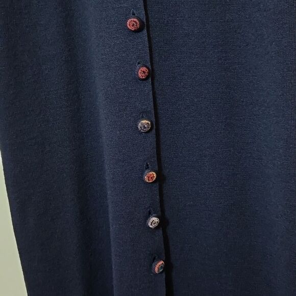 Vintage Carole Little Floral Embroidered Wool Blend Sweater Dress Petite Medium - Picture 10 of 16